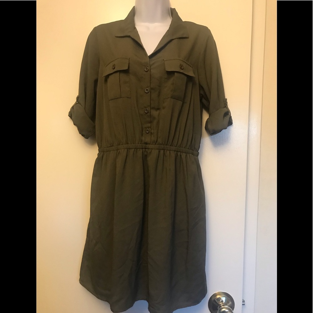 BeBop , L size , dark green -kaki color midi dress